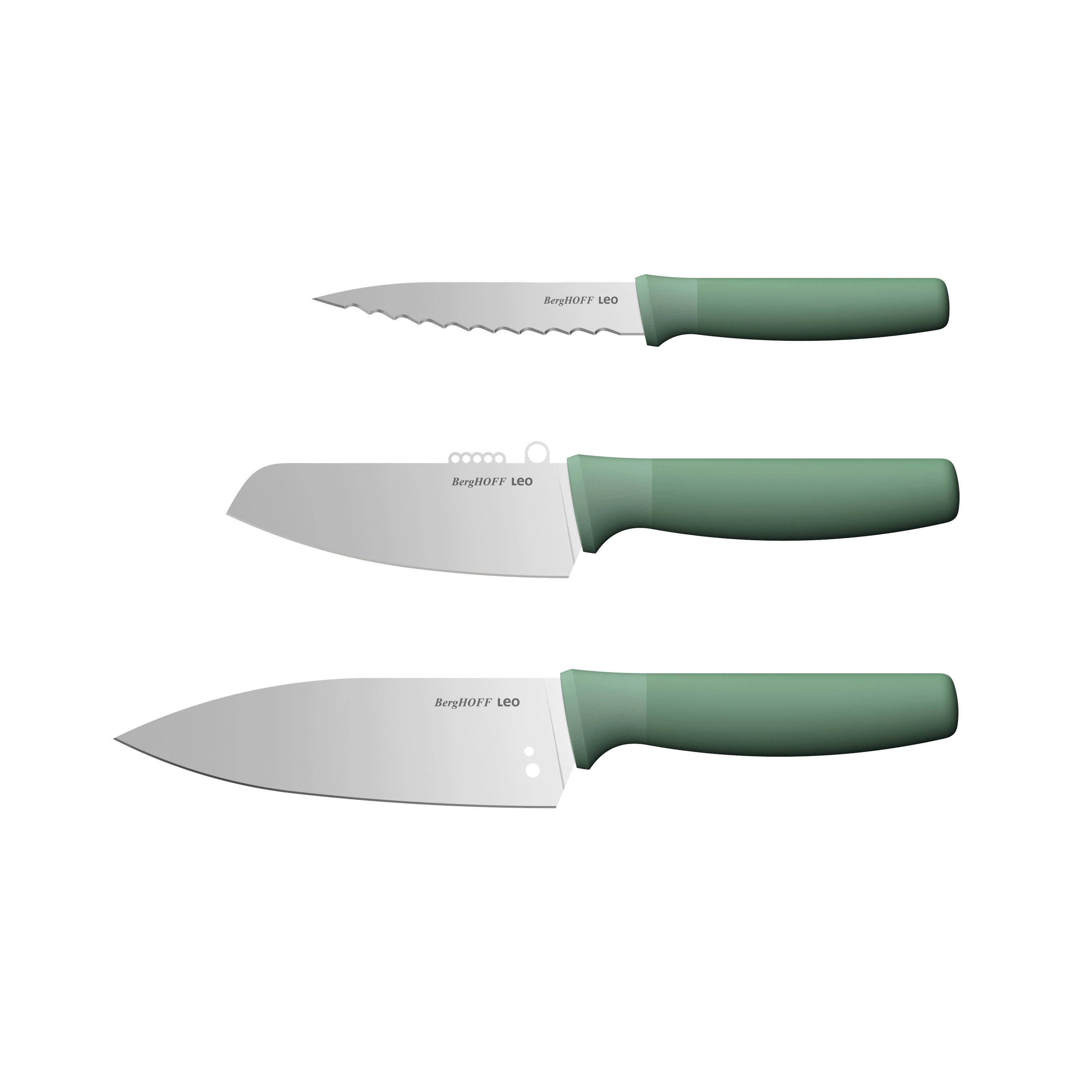 Messerset 3-teilig Grün