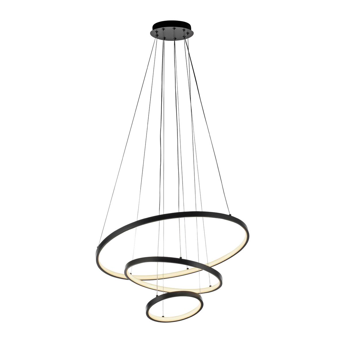 Led-pendelleuchte 15070-18 - Schwarz, Design, Kunststoff/Metall (60,5/60,5/150cm)