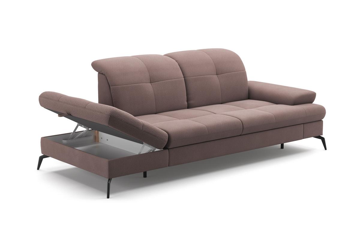 Récamiere Amica E, Taupe B: 231 cm - Taupe/Schwarz, KONVENTIONELL, Textil (231/90/122cm) - Sit & More