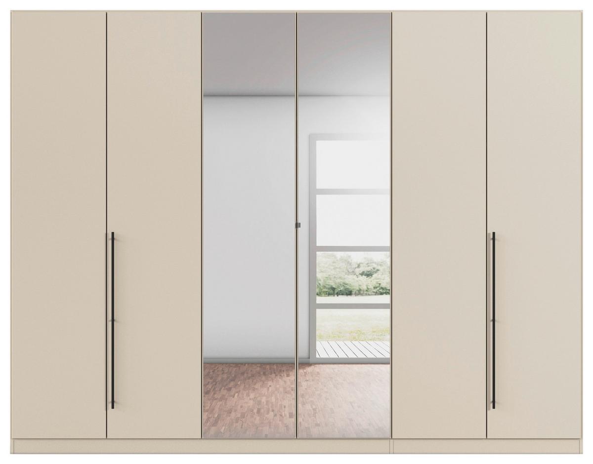 Kleiderschrank Safari mit Spiegel B: 271 cm - Champagner, KONVENTIONELL, Holzwerkstoff (271/229/54cm)