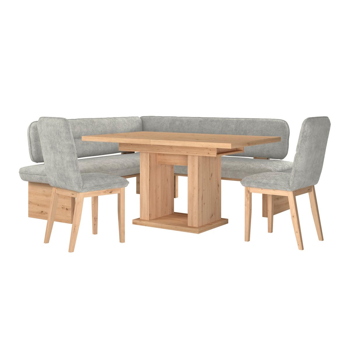 Eckbank Beluna Ii Webstoff Hellgrau, B: 170cm - Eichefarben/Hellgrau, KONVENTIONELL, Holz/Textil (170/232cm) - James Wood