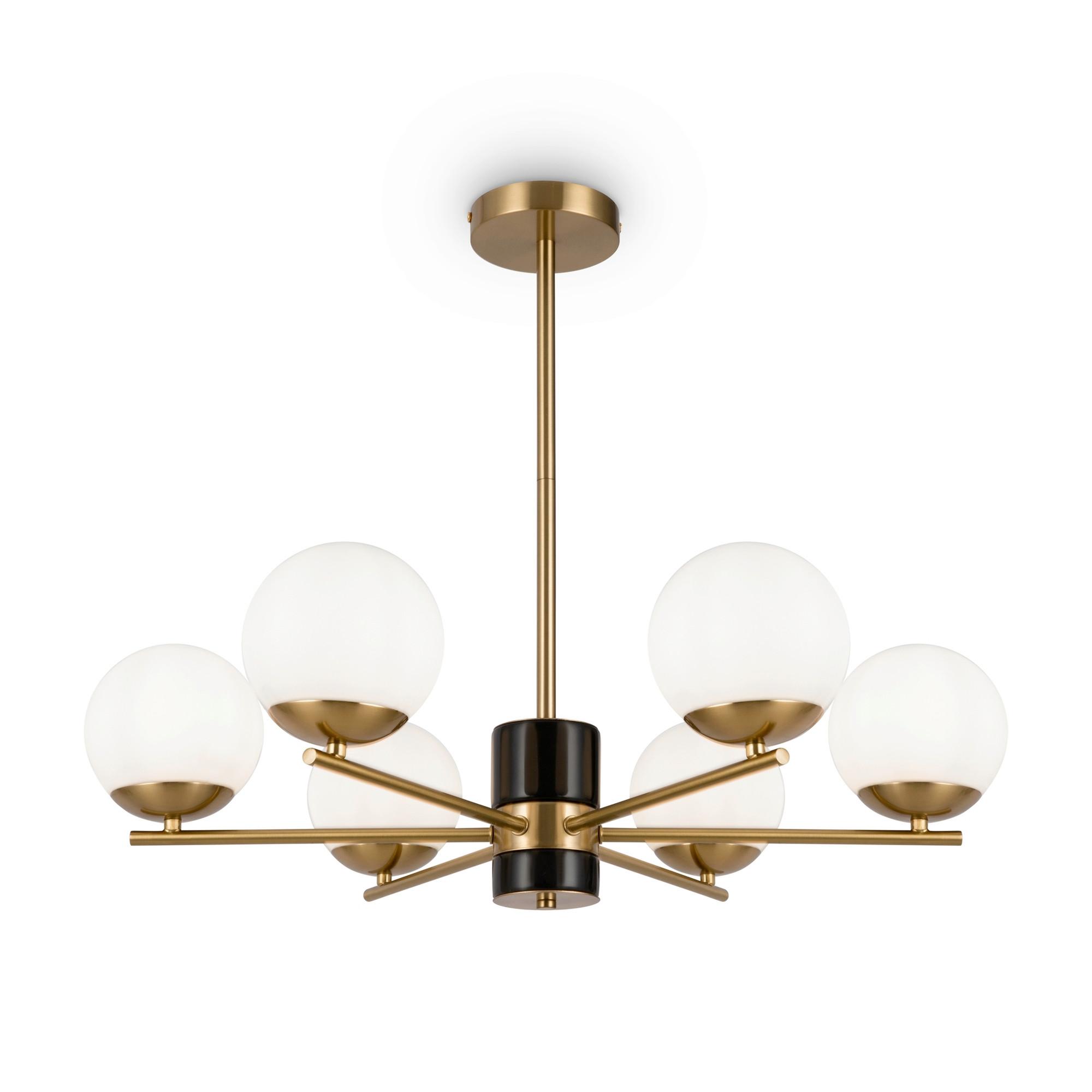 Pendelleuchte Marble - Messingfarben/Weiß, Trend, Glas/Metall (67/56cm) - MAYTONI