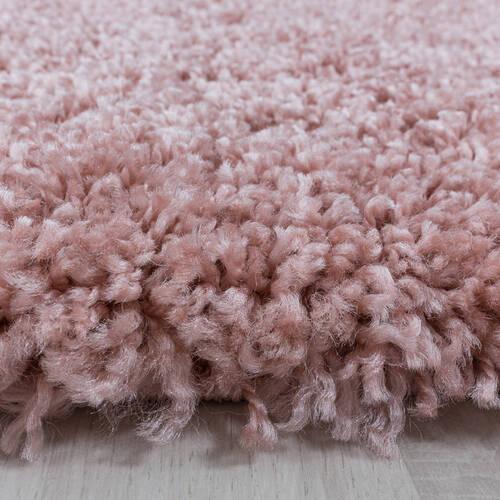 Hochflor Teppich Rosa Naturfaser Sydney Ø 200 cm - Rosa, Basics, Textil (200cm)