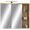 ZRCADLOVÁ SKŘÍŇKA FLOAT -EXKLUSIV- - barvy dubu/barvy chromu, Moderní, kov/kompozitní dřevo (80/70/23cm) - Premium Living