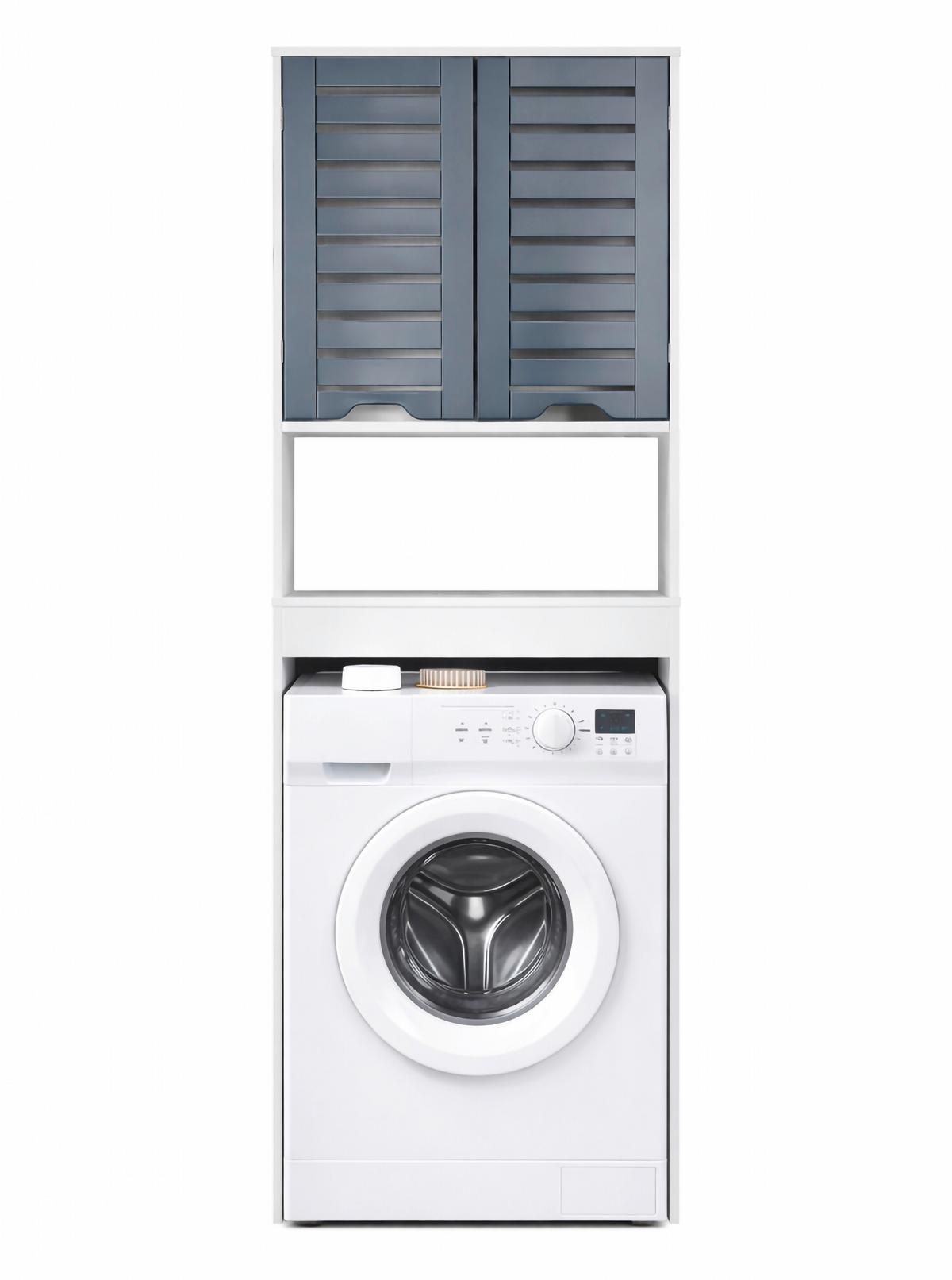 WASCHMASCHINENSCHRANK Flonali Weiß/Anthrazit B: 63cm - Anthrazit/Weiß, Trend, Holzwerkstoff (63/179/23cm) - MID.YOU