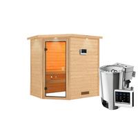 Sauna Helen Eck 196/187/145 cm - Fichtefarben, Basics, Holz (196/187/145cm)