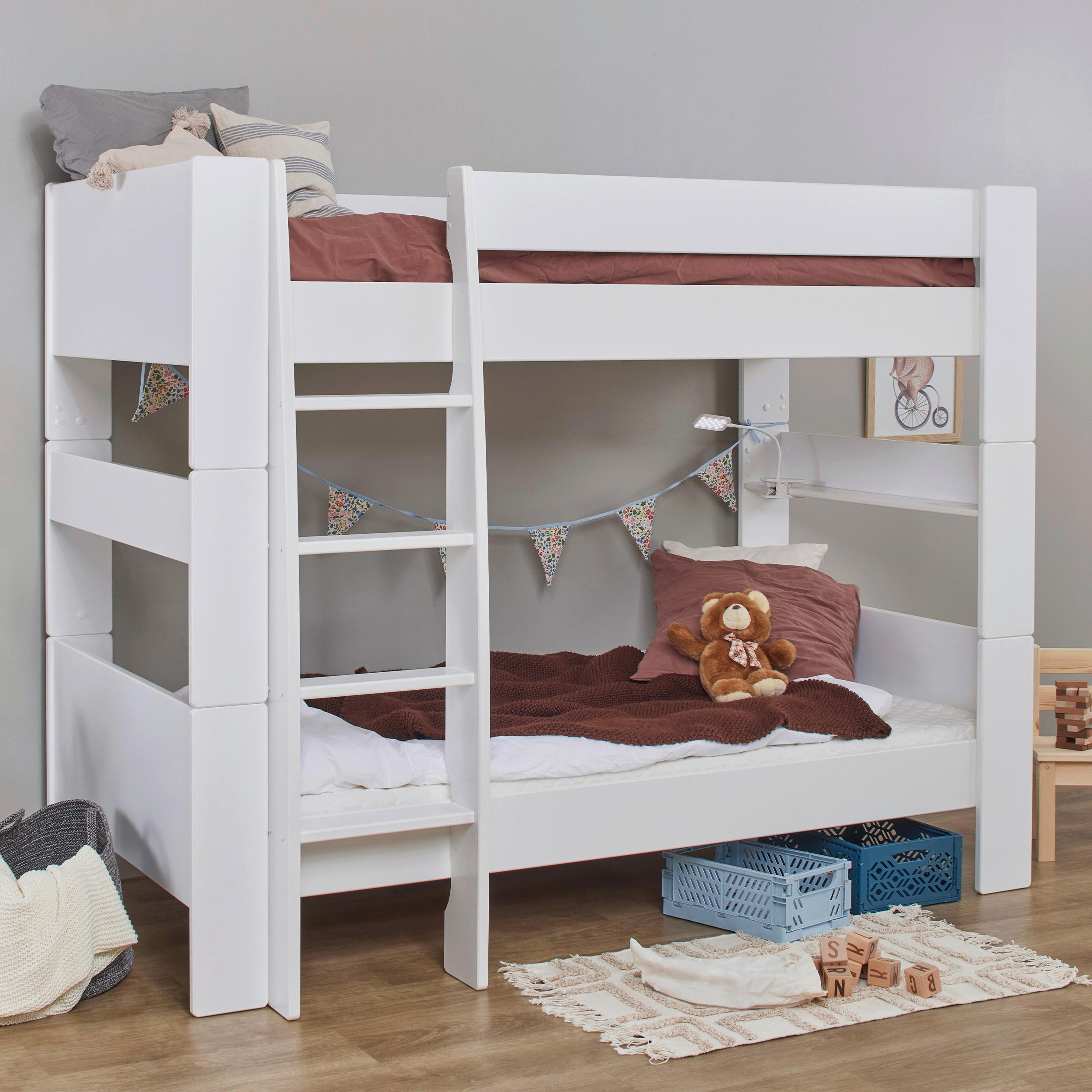 Etagenbett Pure Weiß, Lf: 90x200 cm - Weiß/Naturfarben, MODERN, Holzwerkstoff (90/200cm) - MID.YOU