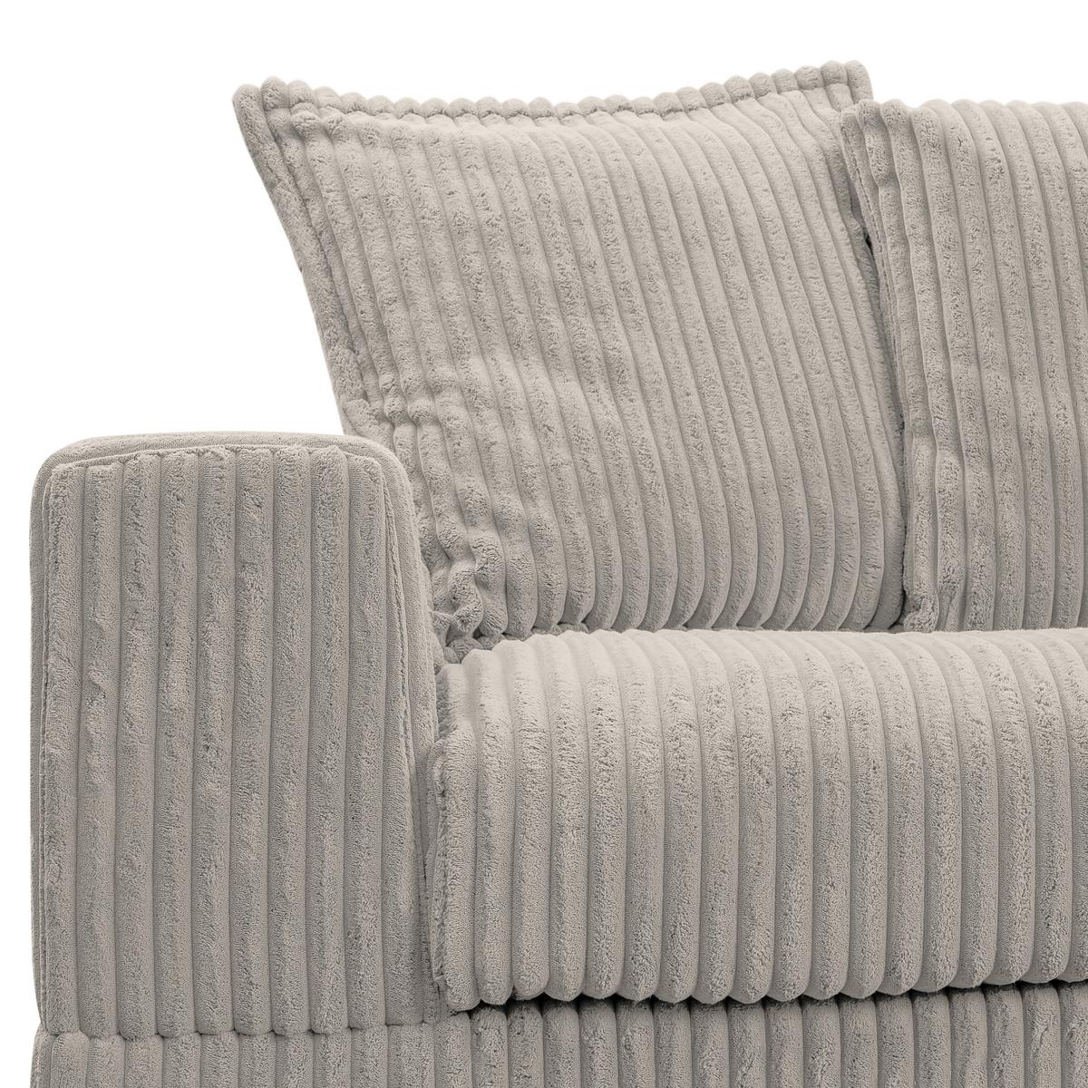 Ecksofa Funny - Hellgrau/Schwarz, Design, Textil (195/285cm) - MID.YOU