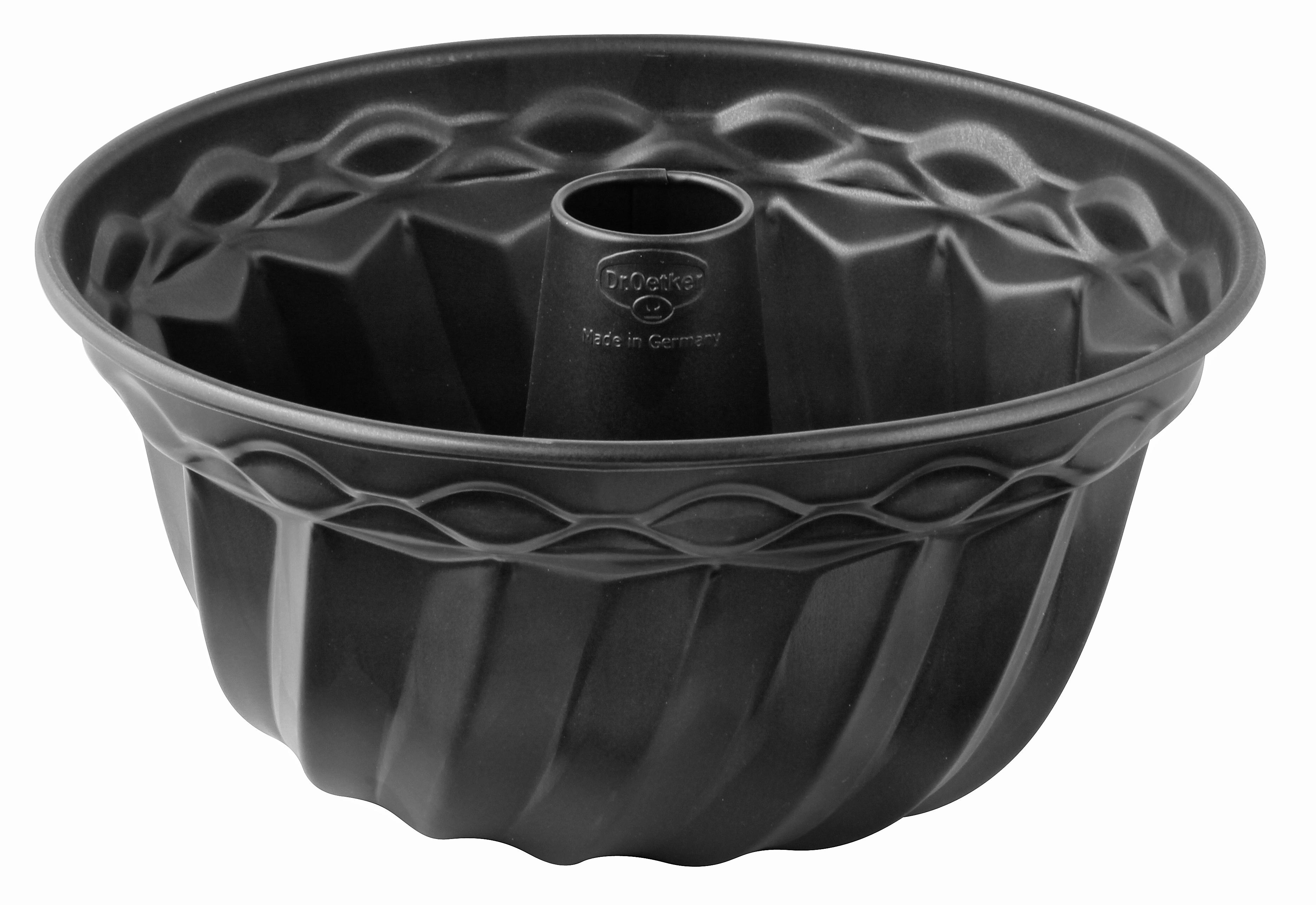 Gugelhupfform 2519 Rund DxH: 22x11,5 cm Antihaftbeschichtet - Schwarz, Basics, Metall (22/11,5cm) - Dr.Oetker