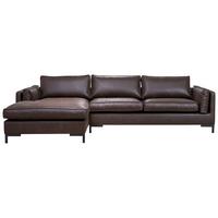 Ecksofa Packo - Dunkelbraun/Schwarz, Design, Textil (160/295cm) - Livetastic
