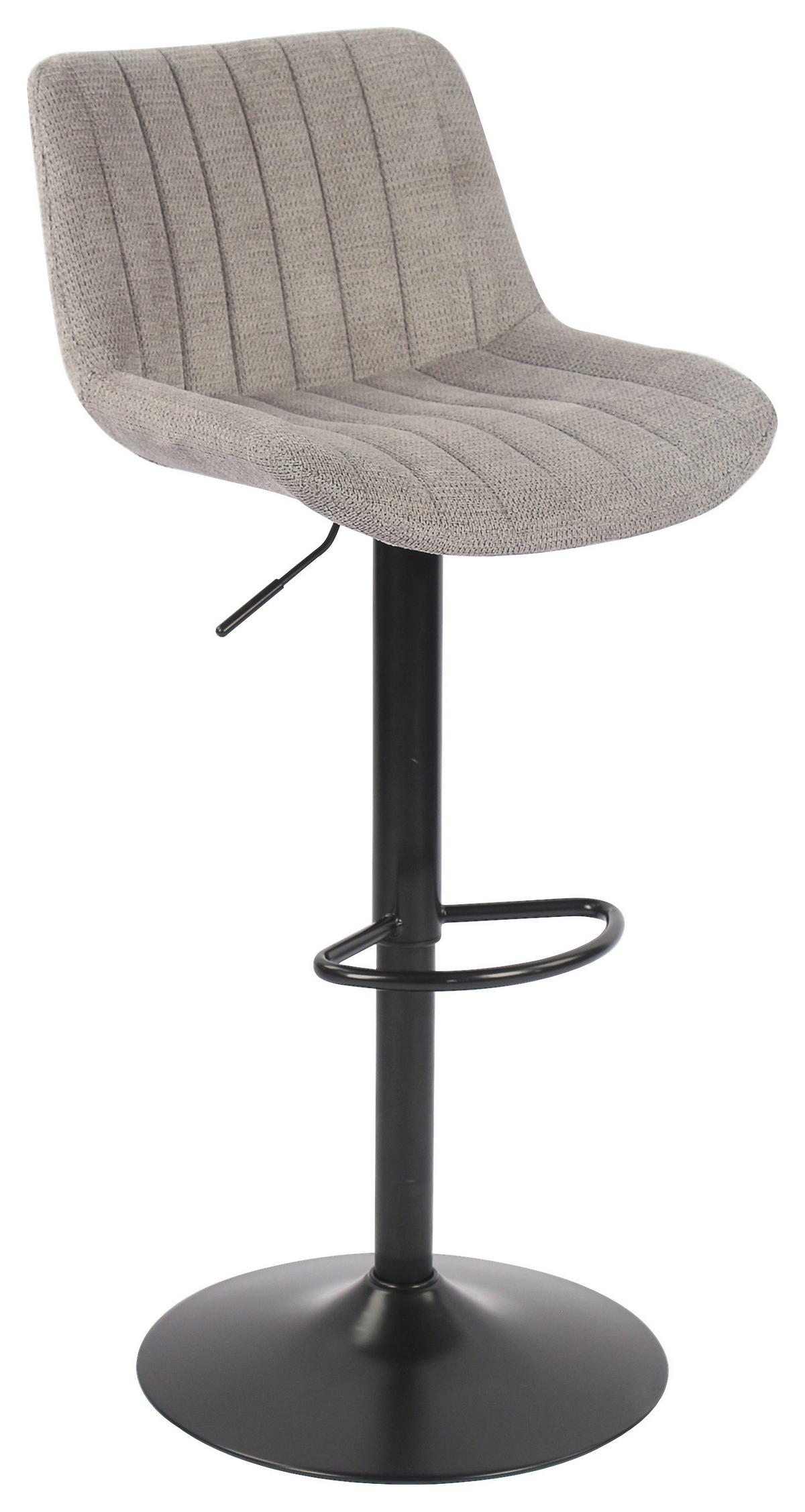 Barová stolička LOVIS sivá - čierna/sivá, Modern, kov/textil (46/89,5-111,5/52cm) - Mömax