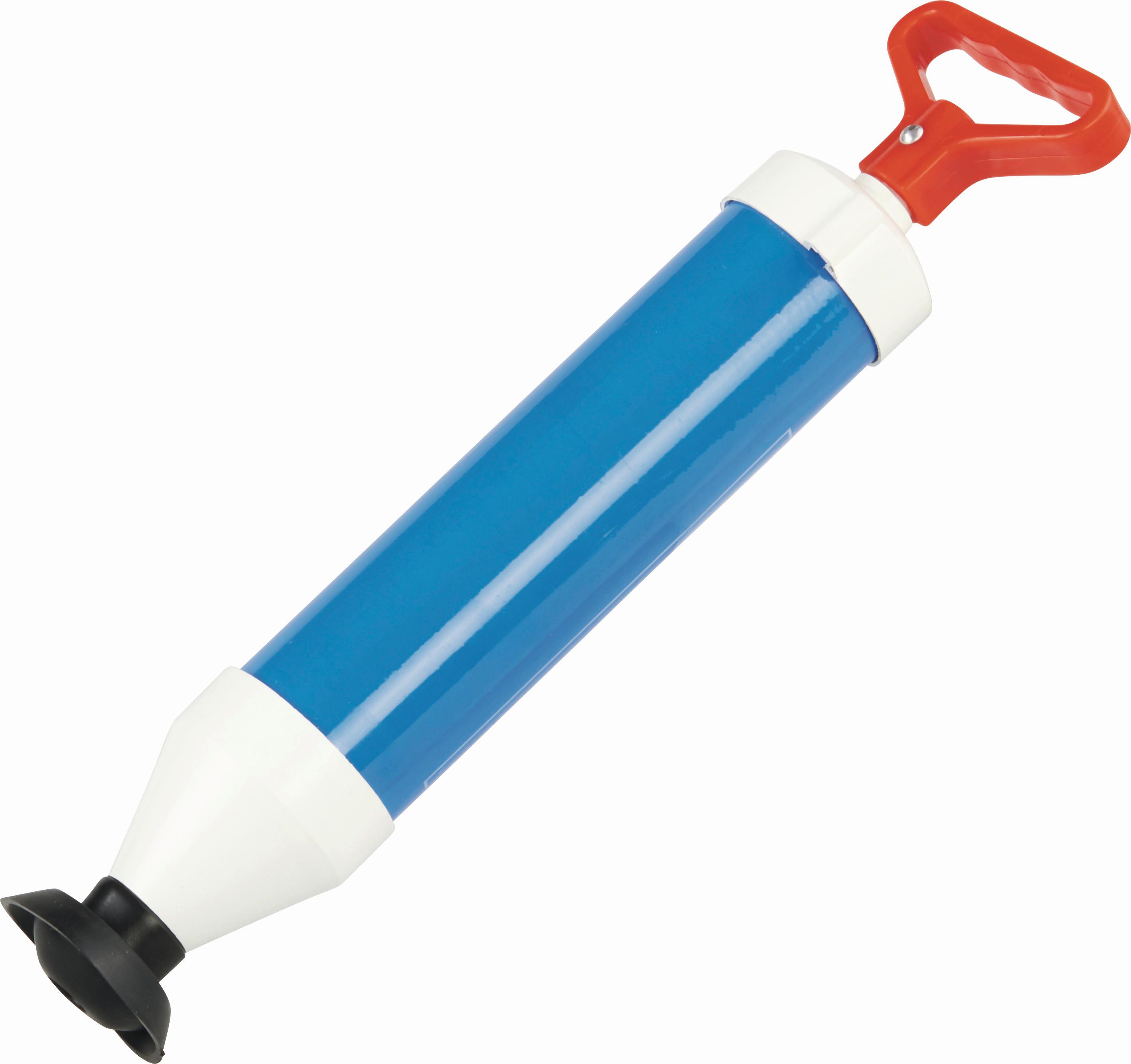 Lefolyótisztító Kézi Pumpával - fekete/piros, Konventionell, műanyag (38cm)