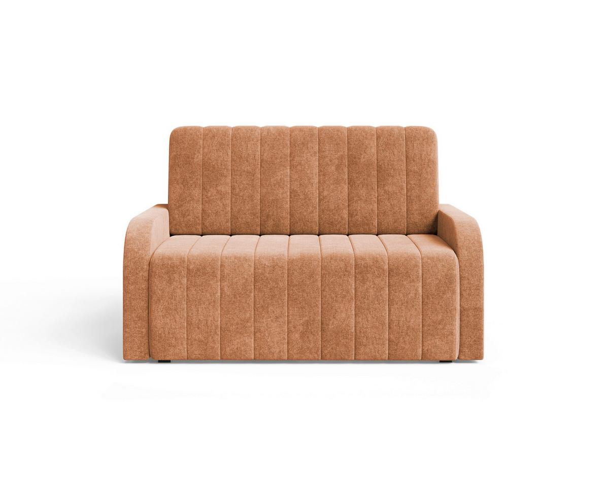 Schlafsofa Alaska Rostfarben, B: 141 cm - Rostfarben/Schwarz, Design, Textil (141/90/104cm) - MID.YOU
