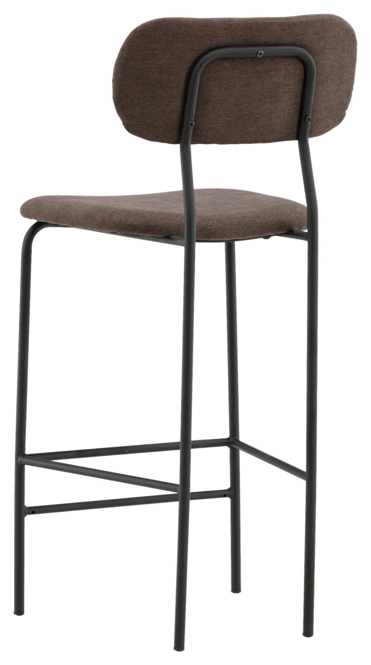 Barhocker-Set Ralf - Braun, Design, Textil/Metall (47/105/49cm) - Livetastic