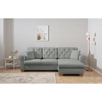 Ecksofa Arles Dunkelgrau 89 S: 266x161 Cm - Dunkelgrau/Buchefarben, Design, Textil (266/161cm) - MID.YOU