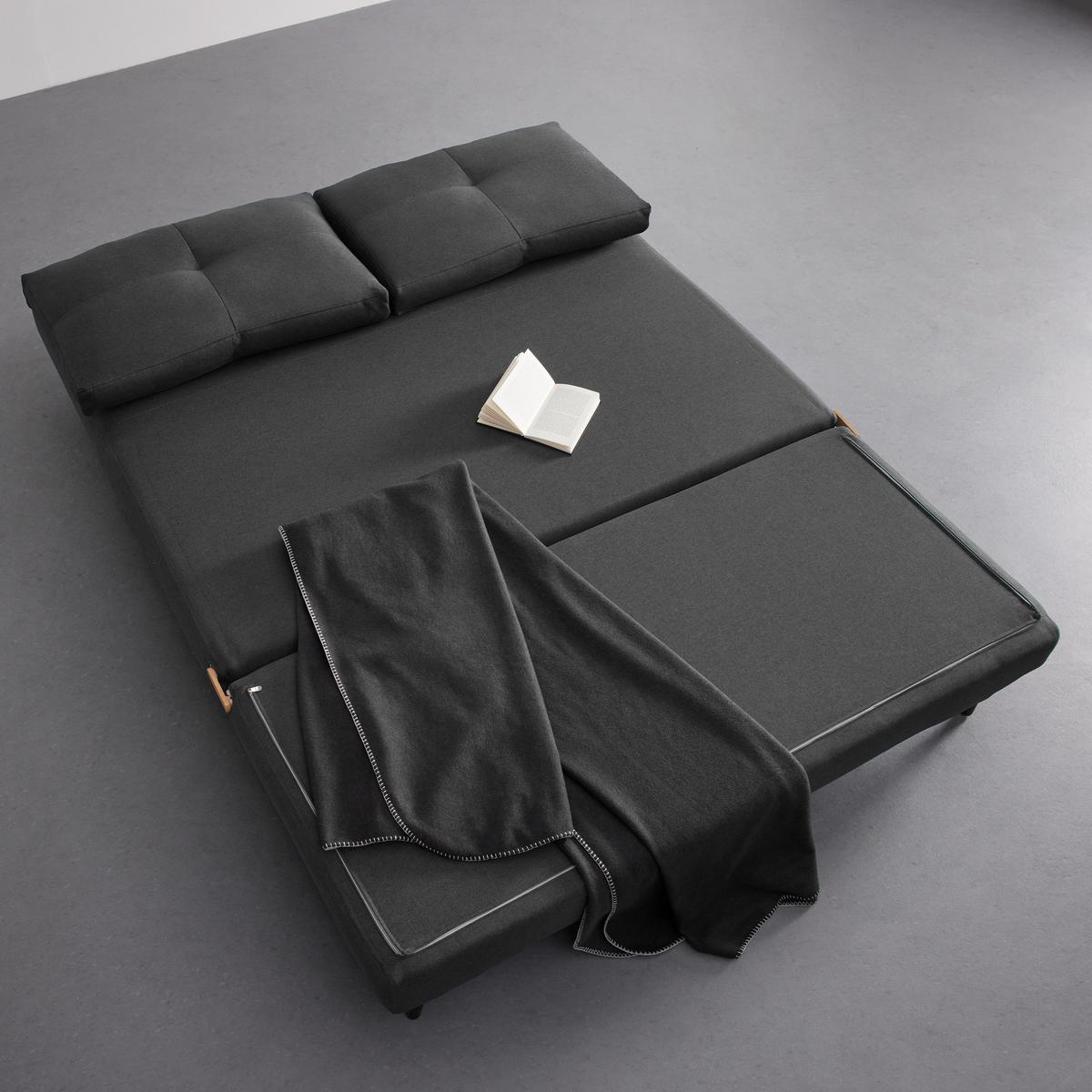 Rozkládací pohovka MALIC tmavěšedá - barvy dubu/tmavě šedá, Moderní, kov/textil (150/84/90cm) - Bessagi Home
