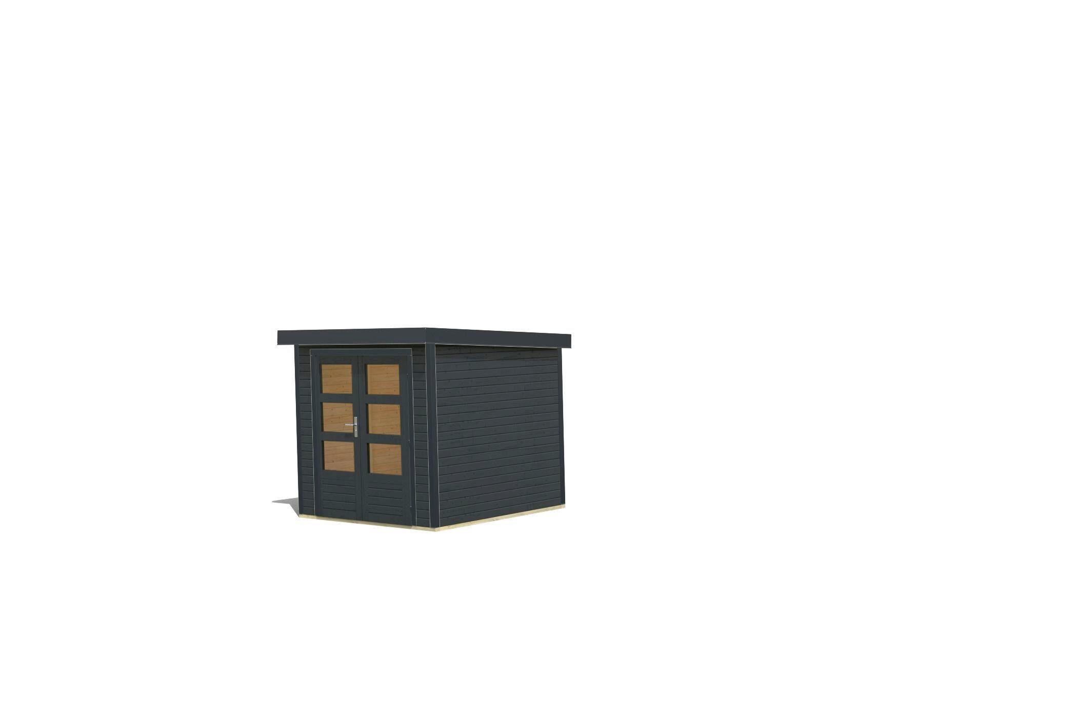 Gartenhaus Gaia anthrazit - Anthrazit, MODERN, Holz/Metall (209/208/213cm)