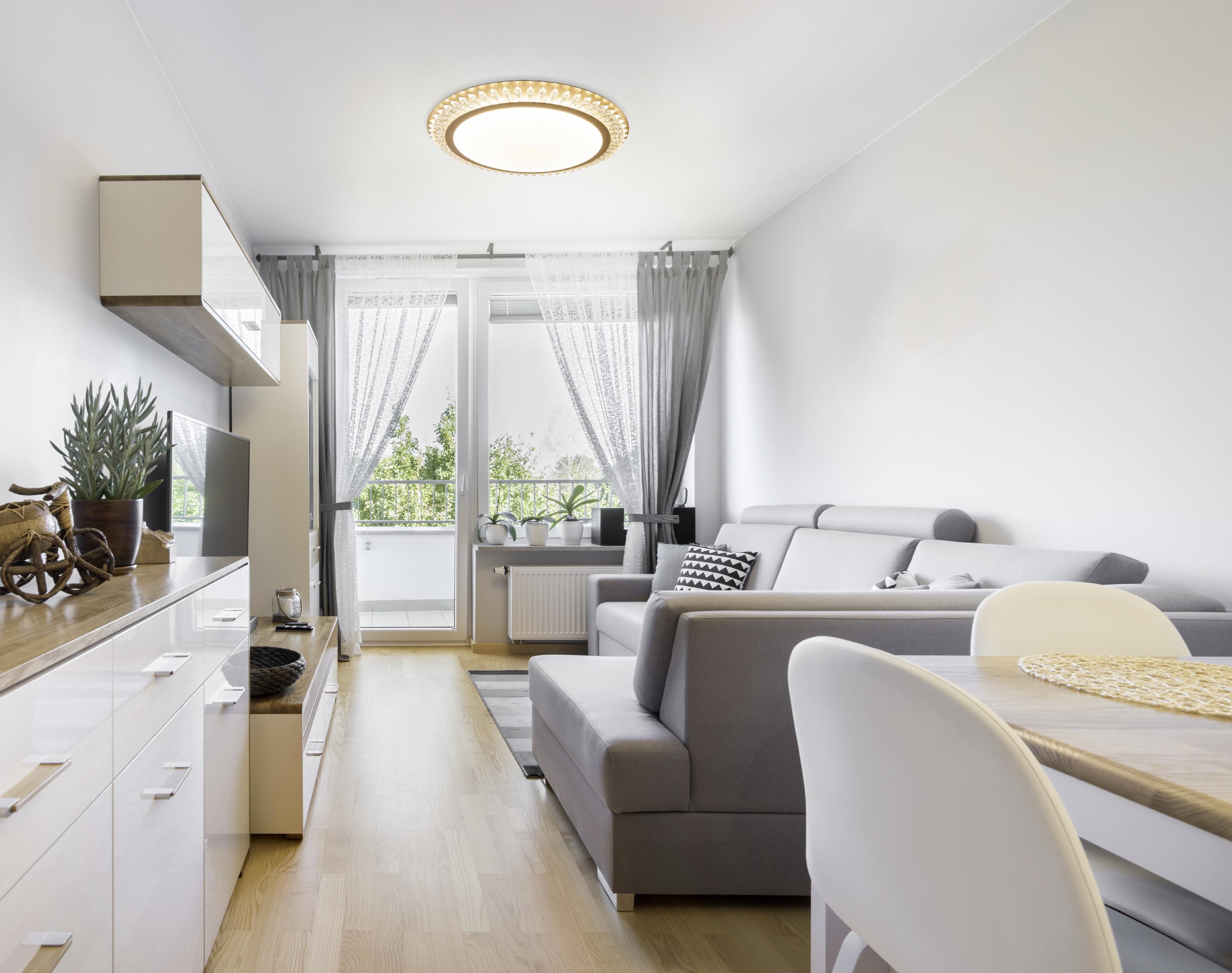 LED-Deckenleuchte Ø 48 cm dimmbar mit Fernbedienung - Goldfarben, KONVENTIONELL, Kunststoff/Metall (48/6,5cm) - Näve