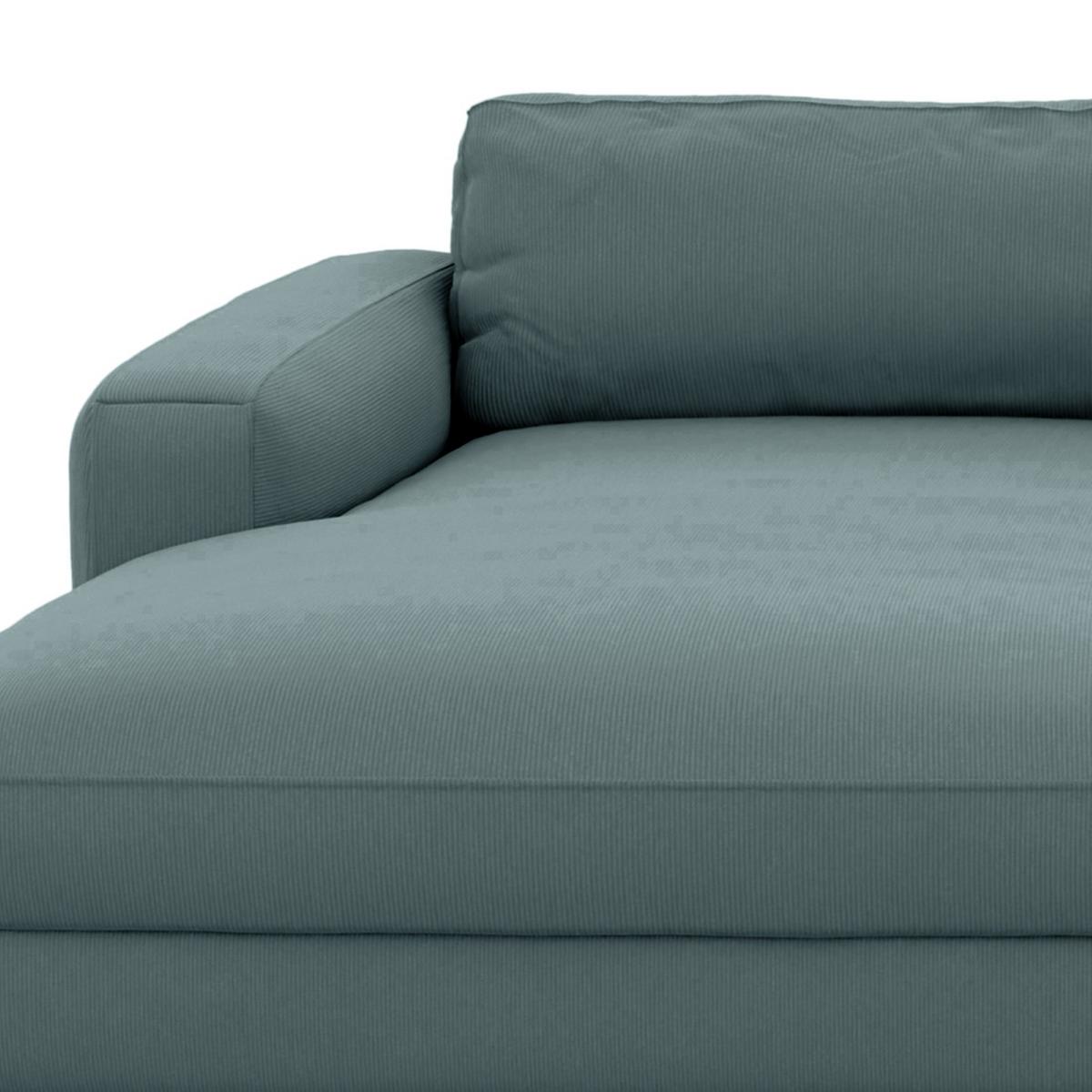 Ecksofa Bourbon Blaugrau S: 176x303 cm - Blaugrau/Schwarz, MODERN, Textil (176/303cm) - Trendmanufaktur