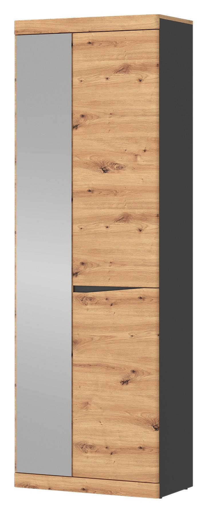 Garderobenschrank Turino Eiche Artisan Dekor B: 65 cm - Eichefarben/Anthrazit, MODERN, Holzwerkstoff (65/196,5/40cm)