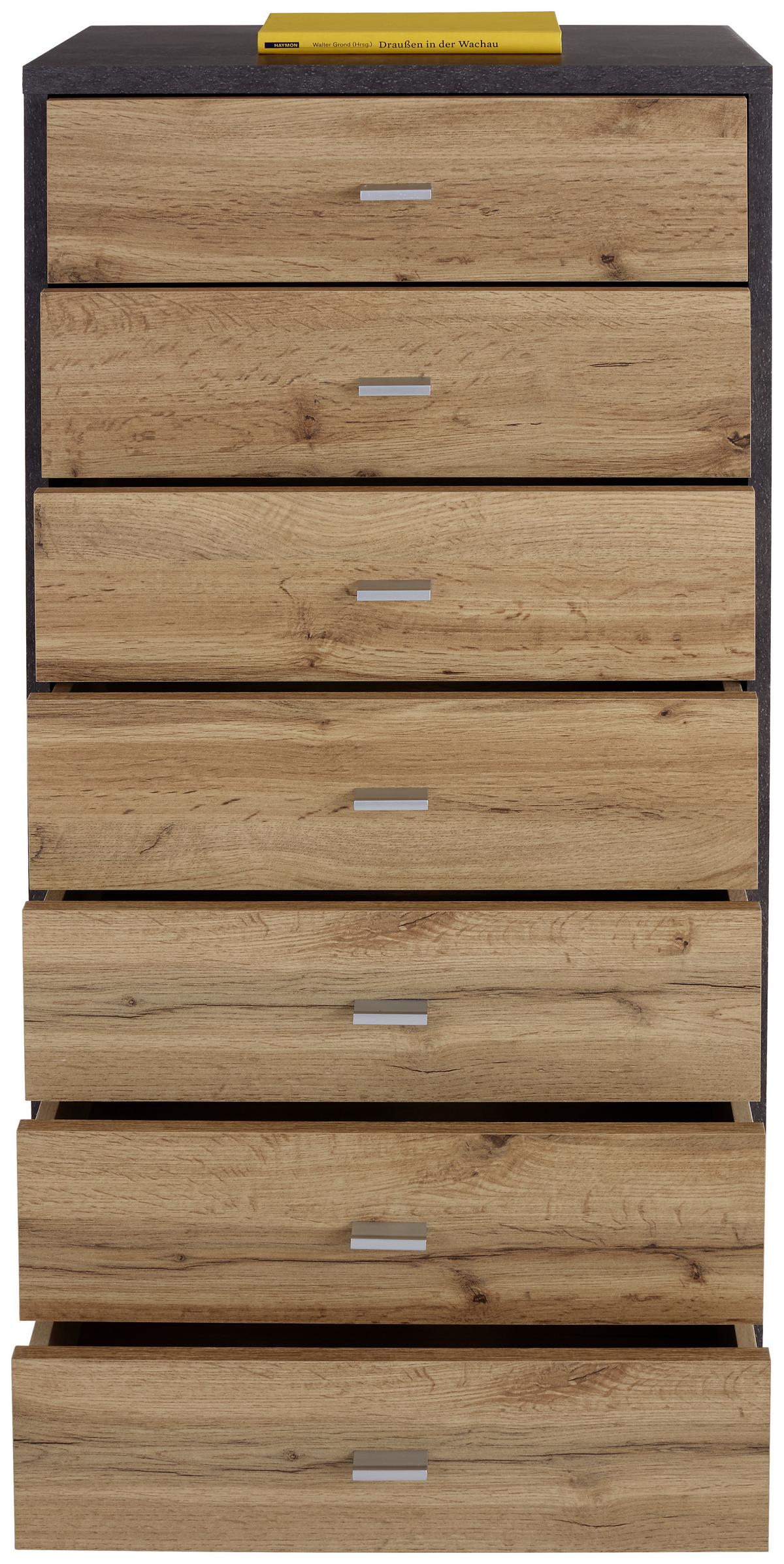 Komód 4-You 50/112 Cm - tölgyfa/szürke, Modern, faalapú anyag (50/111.4/34,6cm)