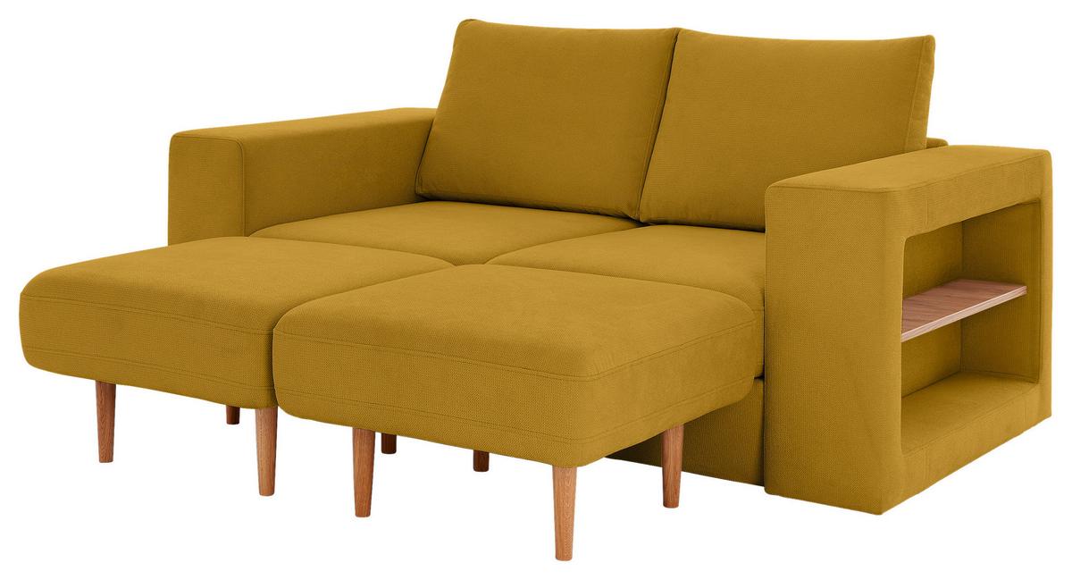3-Sitzer-Sofa Looks V-2 - Eichefarben/Gelb, Design, Textil (212/96/107cm) - LOOKS by W.Joop
