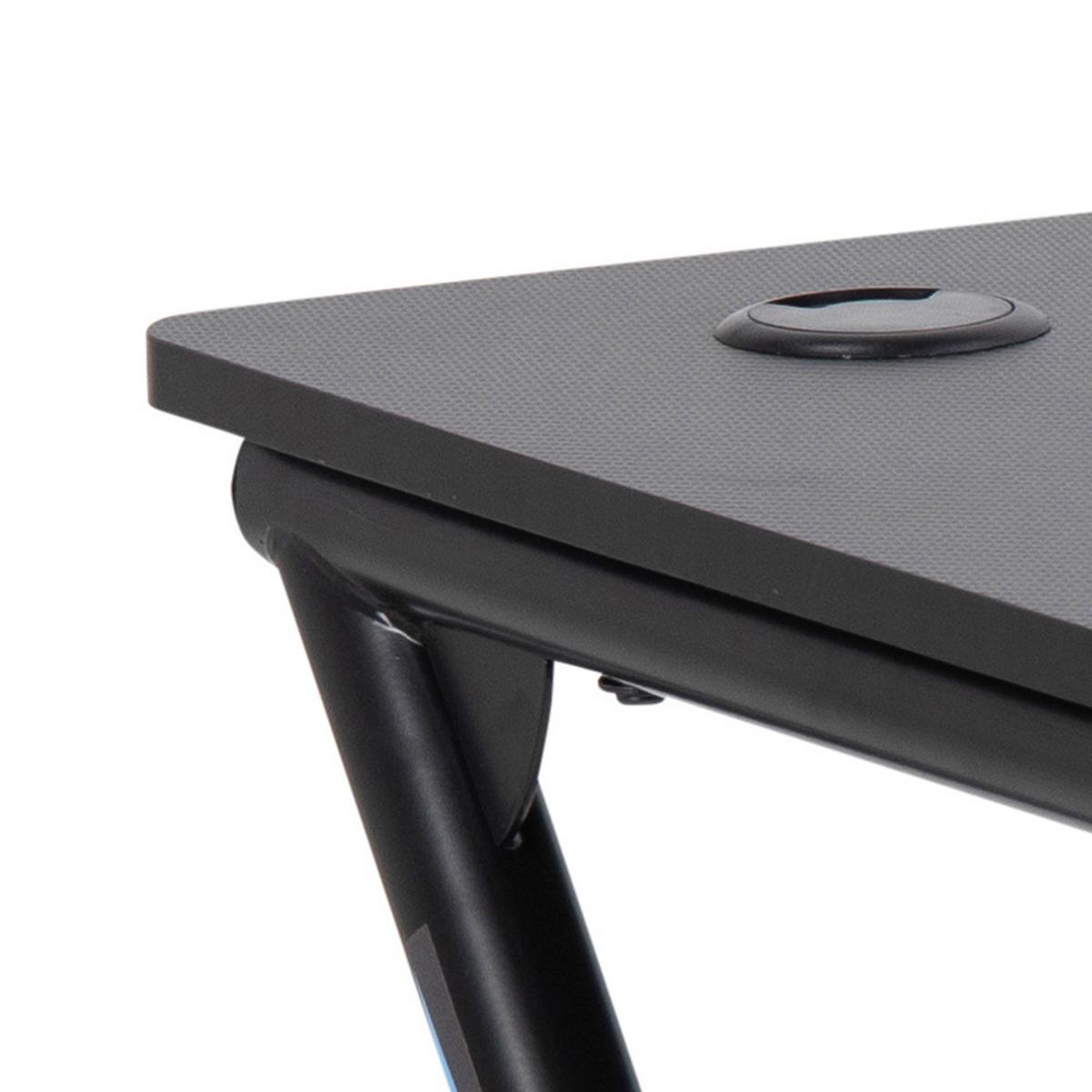 Gaming Tisch B 100cm H 74cm Trooper, Schwarz - Schwarz, KONVENTIONELL, Holzwerkstoff/Metall (100/60/74cm) - Livetastic