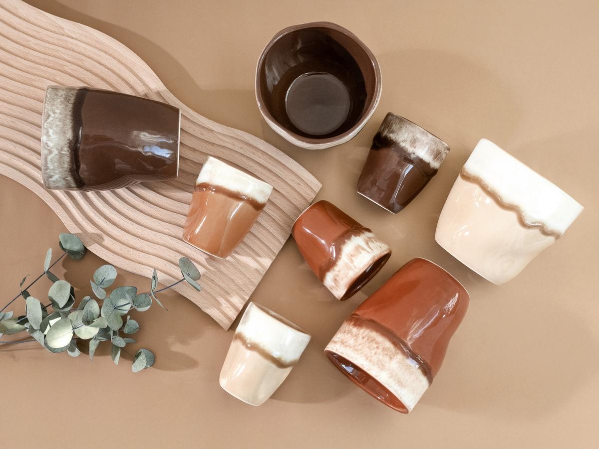 Tassenset, 4tlg. Steinzeug, Creme - Schlammfarben/Creme, Basics, Keramik (10/9cm) - Creatable