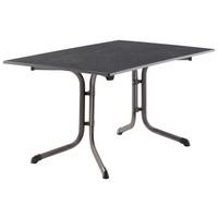 Gartentisch Klappbar Stahl L: 140cm - Anthrazit/Grau, MODERN, Holzwerkstoff/Metall (140/90/73cm) - Sieger