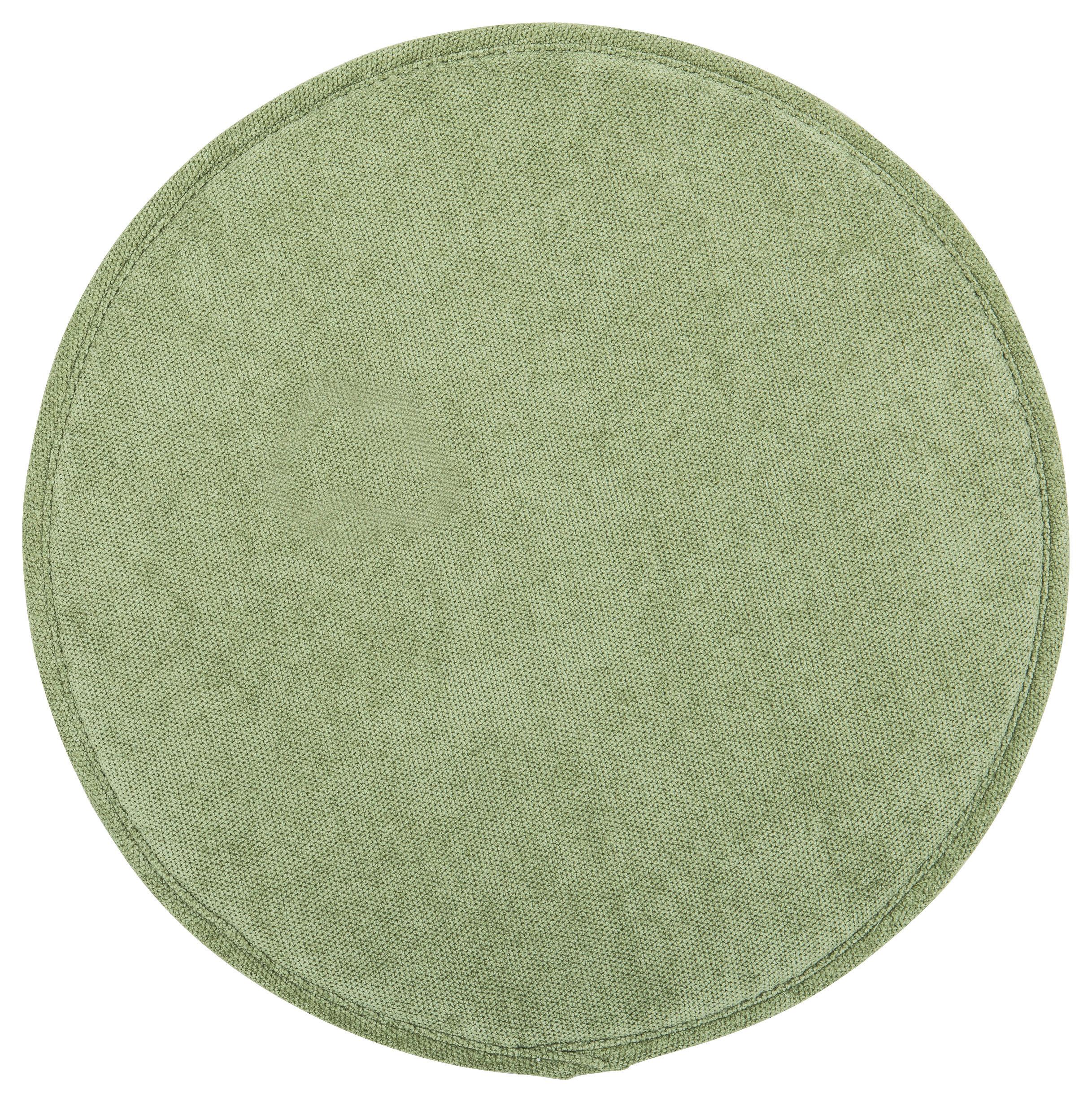 Sitzkissen Campino Olivgrün ⌀ 38 cm Polyester - Olivgrün, MODERN, Textil (38/2,5cm) - Luca Bessoni