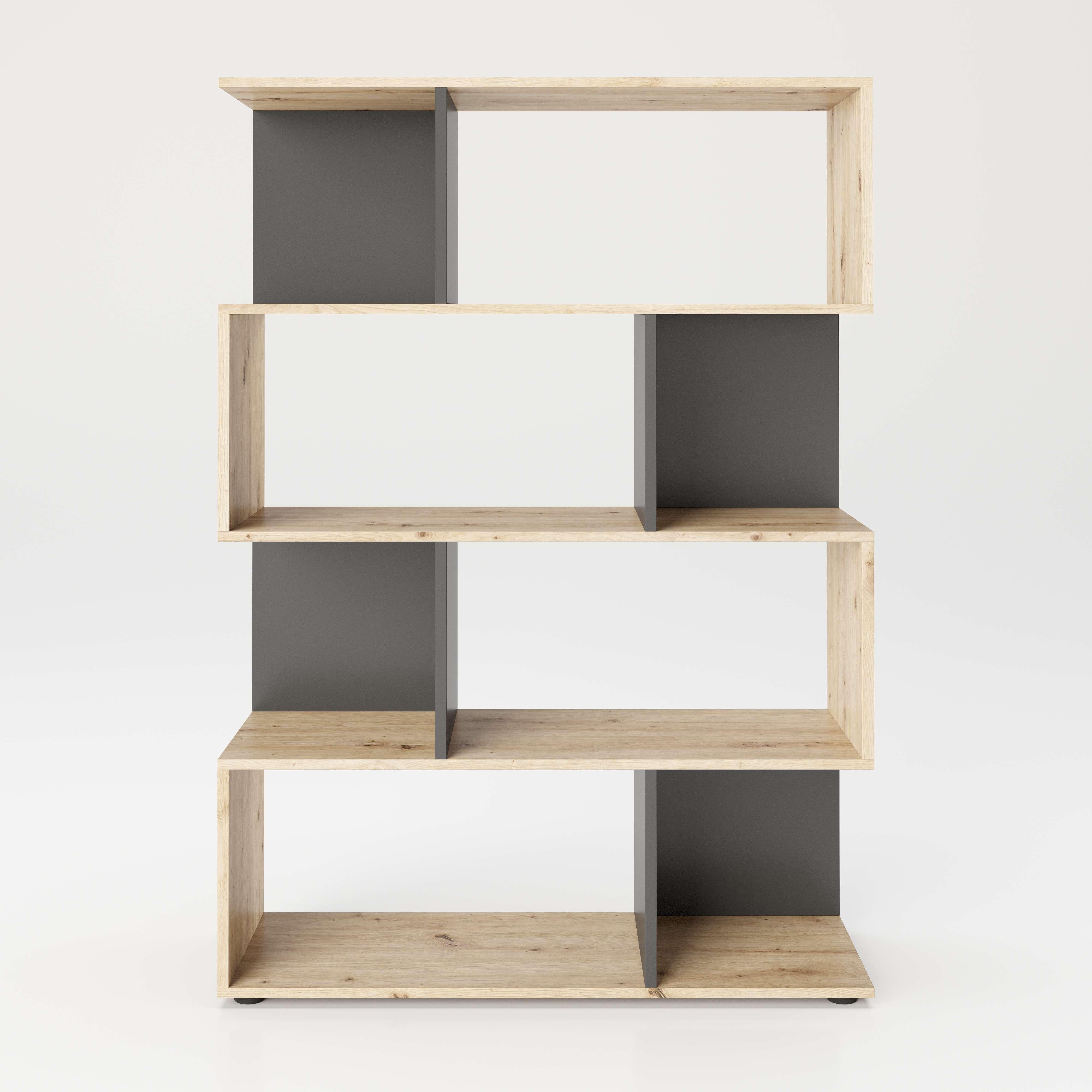 Regal Shelfy - Eiche Artisan/Grau, MODERN, Holzwerkstoff (103/146/36cm) - MID.YOU