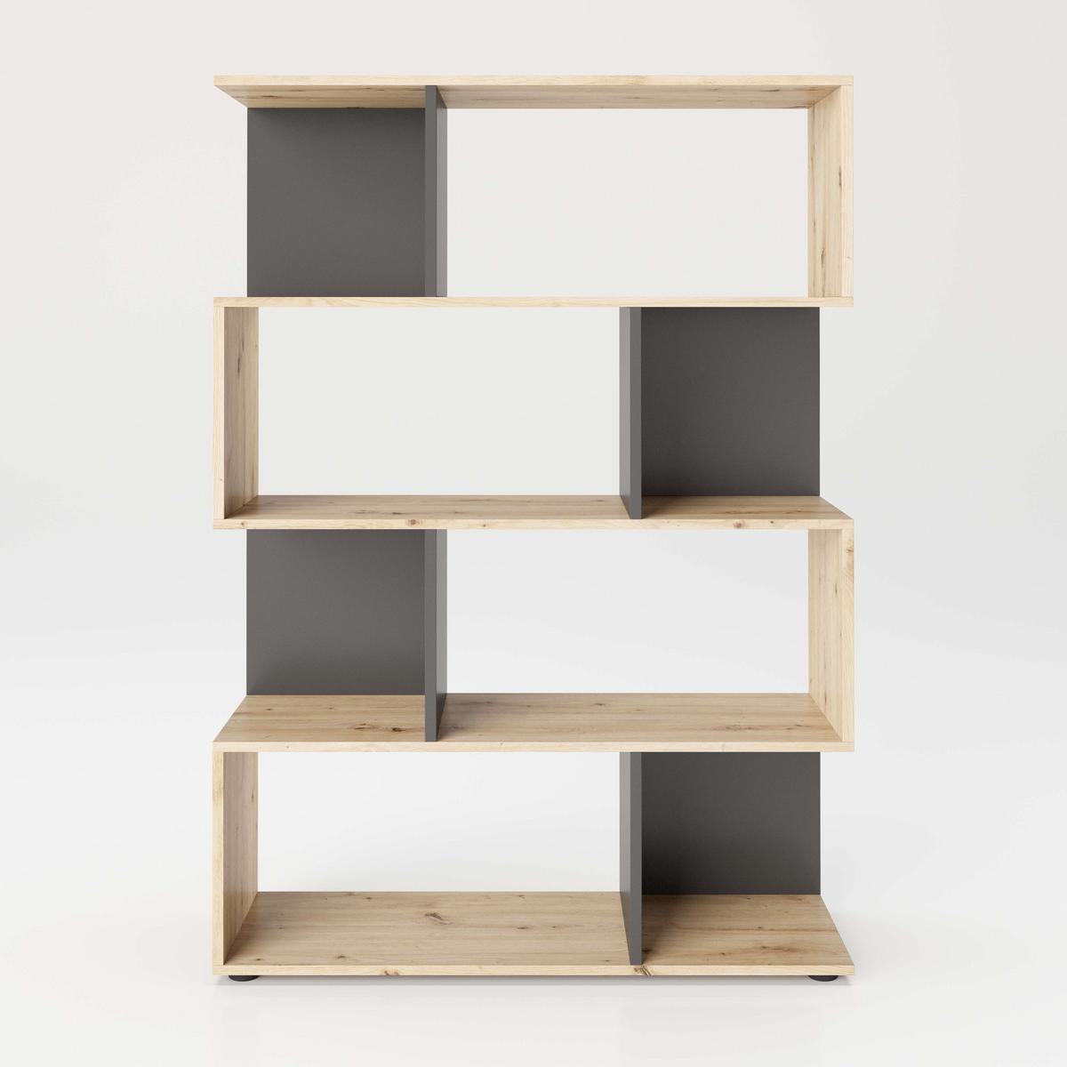 Regal Shelfy - Eiche Artisan/Grau, MODERN, Holzwerkstoff (103/146/36cm) - MID.YOU