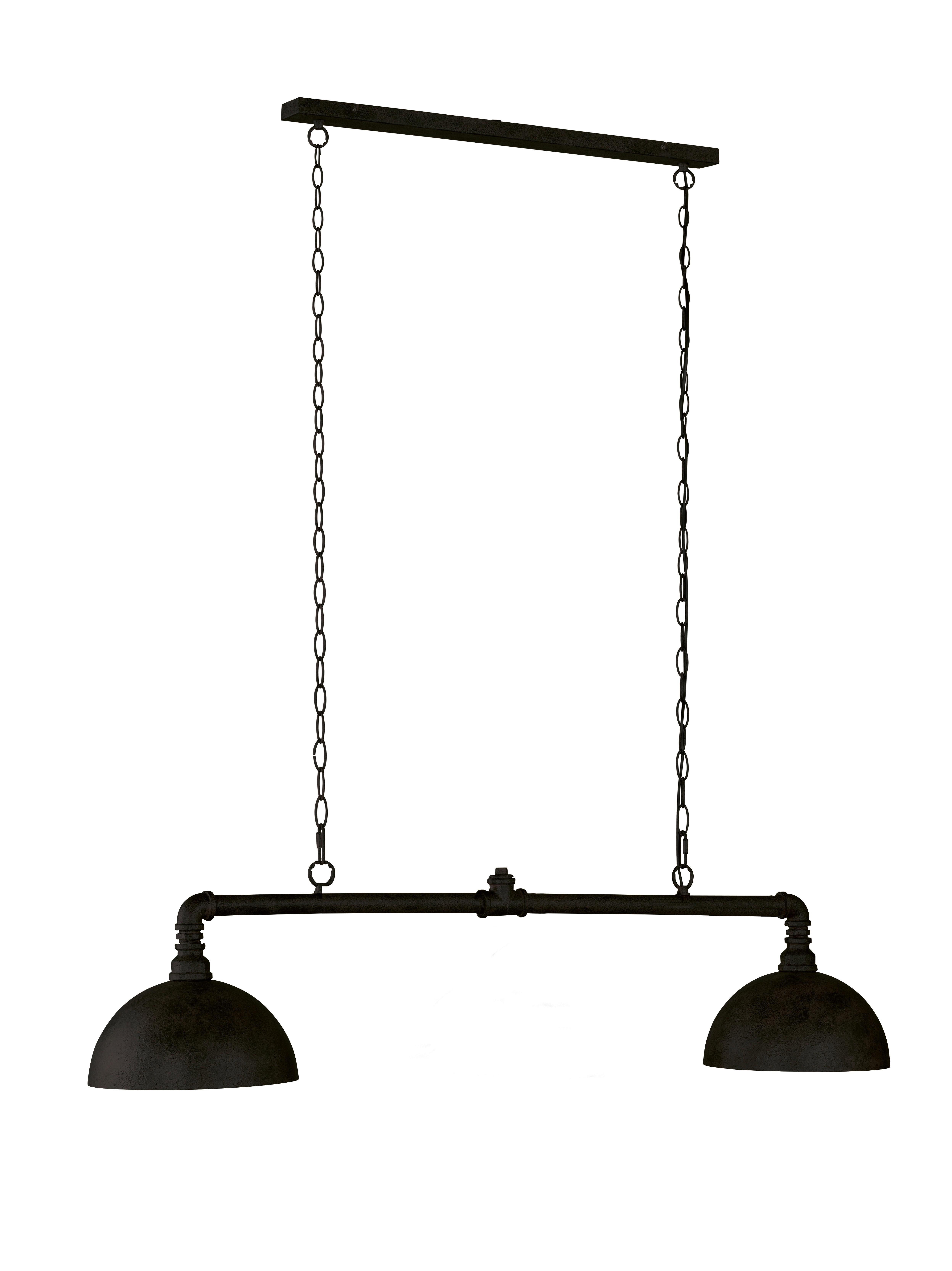 Hängeleuchte Leitung H: 140 Cm 2-Flammig, Schwarz Metall - Schwarz, LIFESTYLE, Metall (87/5/140cm) - Fischer & Honsel