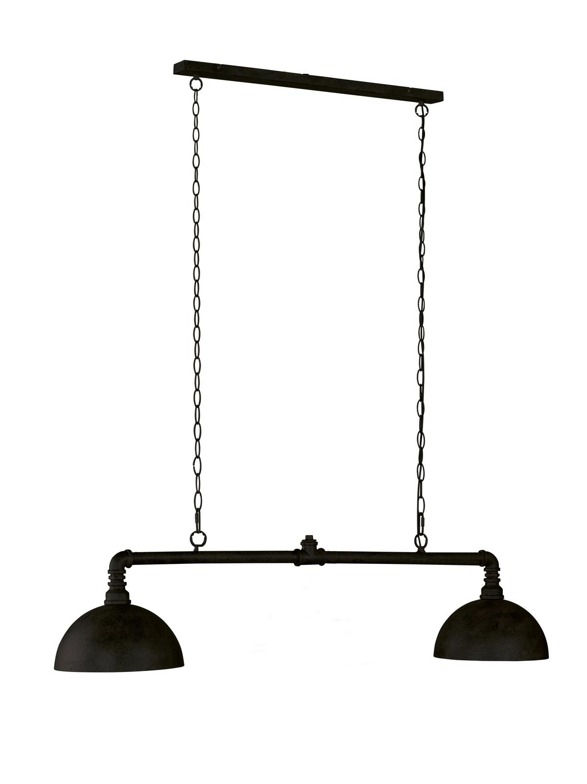 Hängeleuchte Leitung H: 140 Cm 2-Flammig, Schwarz Metall - Schwarz, LIFESTYLE, Metall (87/5/140cm) - Fischer & Honsel