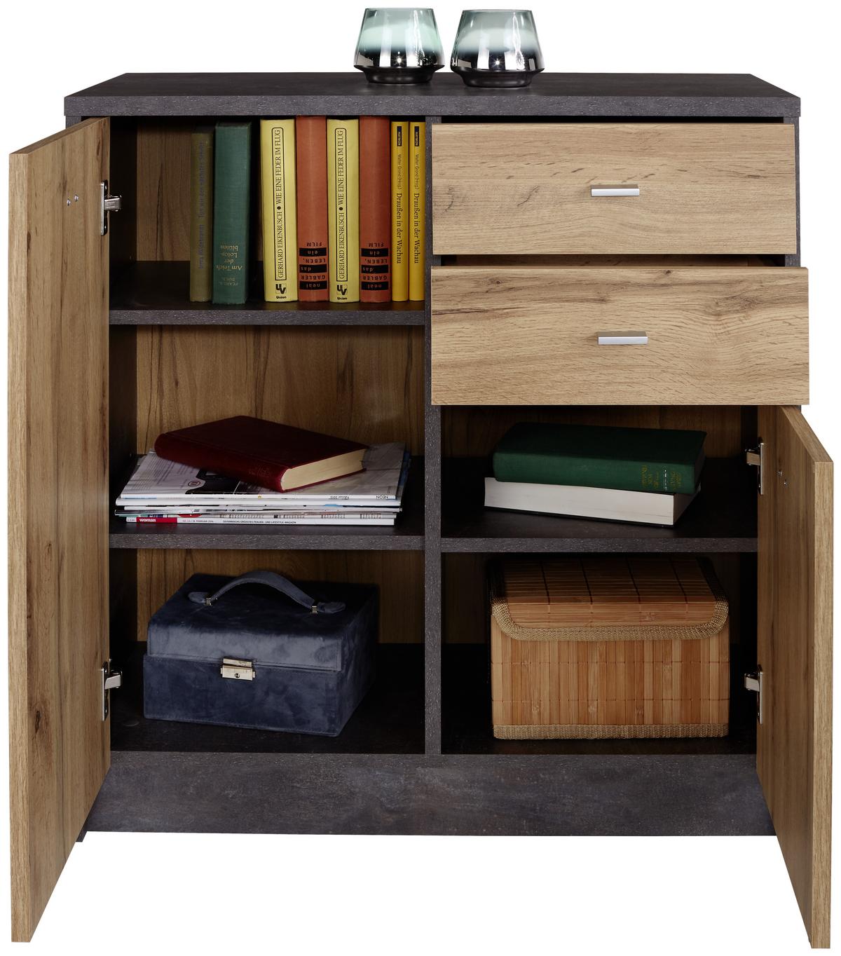 Komód 4-You 74/85 Cm - tölgyfa, Modern, faalapú anyag (74/85,4/34,6cm)