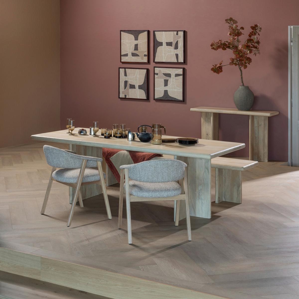 ARMLEHNSTUHL-SET Tunar Naturfarben 2-teilig - Naturfarben, MODERN, Holz/Textil (60/77/60cm) - Livetastic