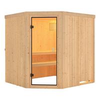 Sauna Toulon Mit Int. Steuerung 196x198x178 Cm - Naturfarben, MODERN, Holz (196/198/178cm) - Karibu