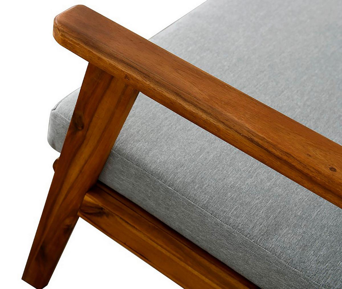 Loungegarnitur La Palma - Hellgrau/Akaziefarben, MODERN, Holz/Textil - MID.YOU