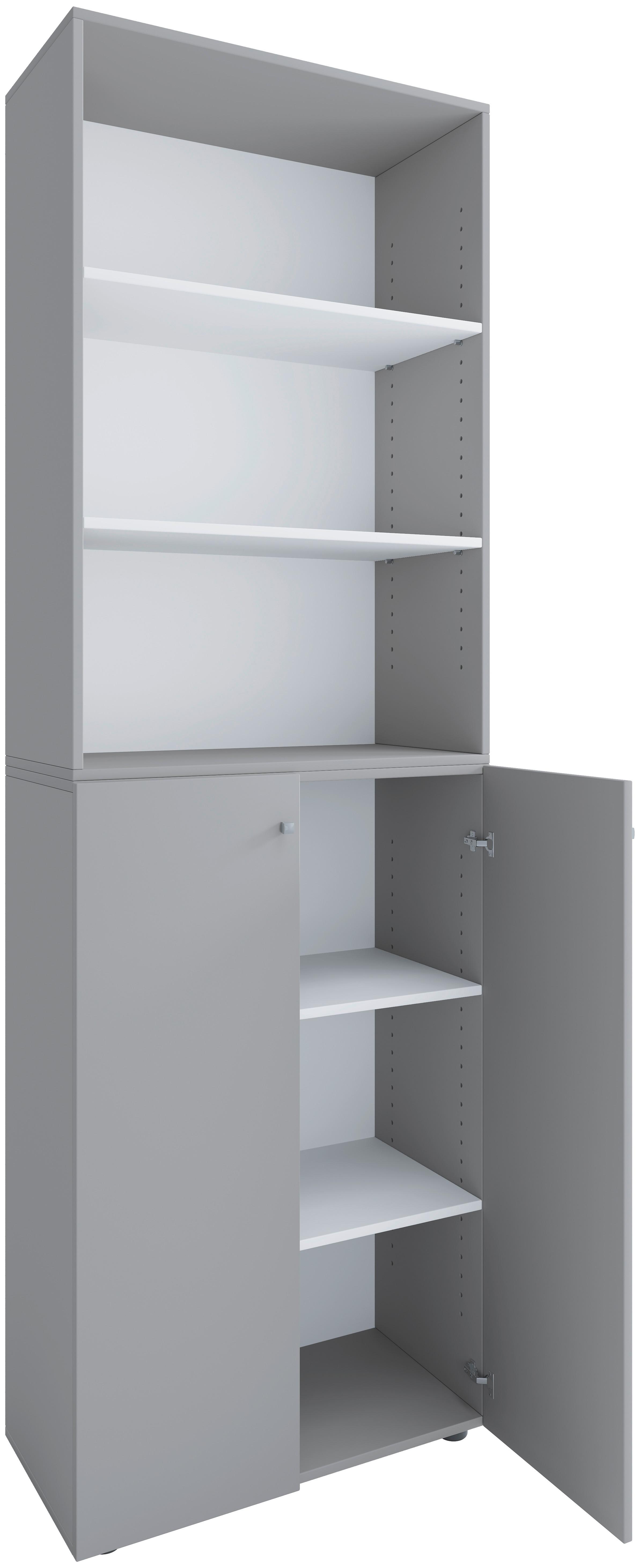 Aktenschrank Lona Grau, Weiß B: 70 cm - Weiß/Grau, Design, Holzwerkstoff (70/220/39cm) - MID.YOU