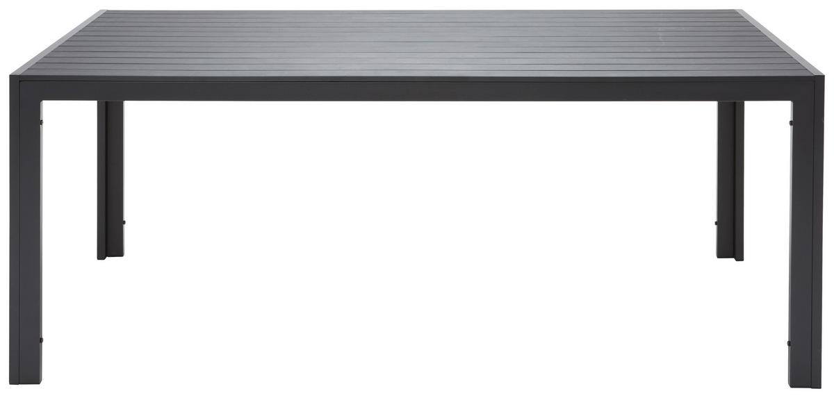 Gartentisch Milano Kunststoff/aluminium L 205 Cm - Dunkelgrau/Schwarz, MODERN, Kunststoff/Metall (205/74/90cm) - Beldano