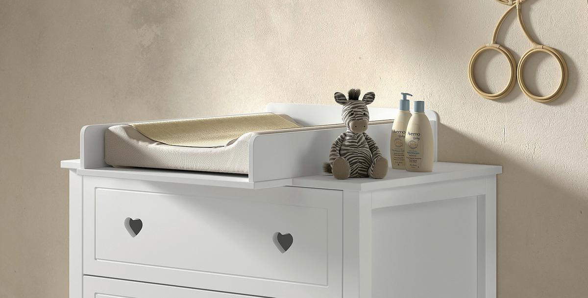 WICKELAUFSATZ Amori Weiß B: 53cm - Weiß, MODERN, Holz (53/14/72,6cm) - Vipack