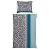 Bettwäsche 140x200 cm Liv Mikrofaser Grau/Türkis - Türkis/Grau, MODERN, Textil - Luca Bessoni