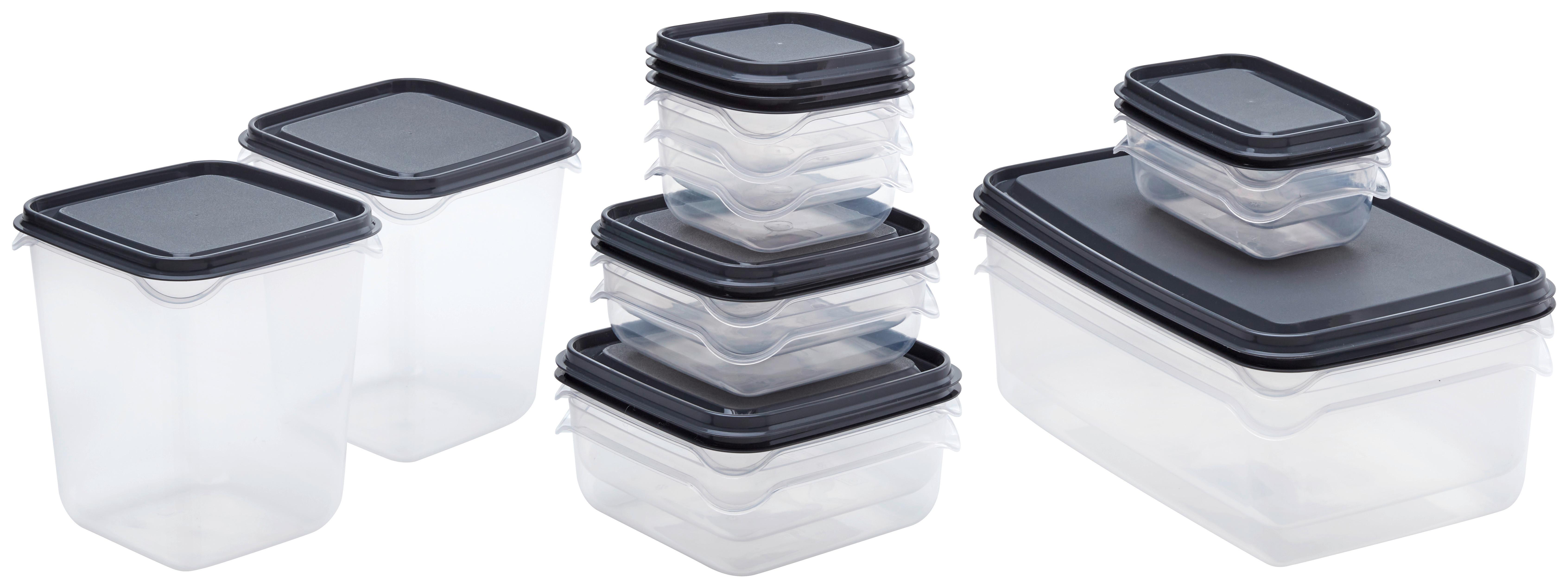 Sada dóz na potraviny Parker - šedá/černá, Konvenční, plast - Mömax