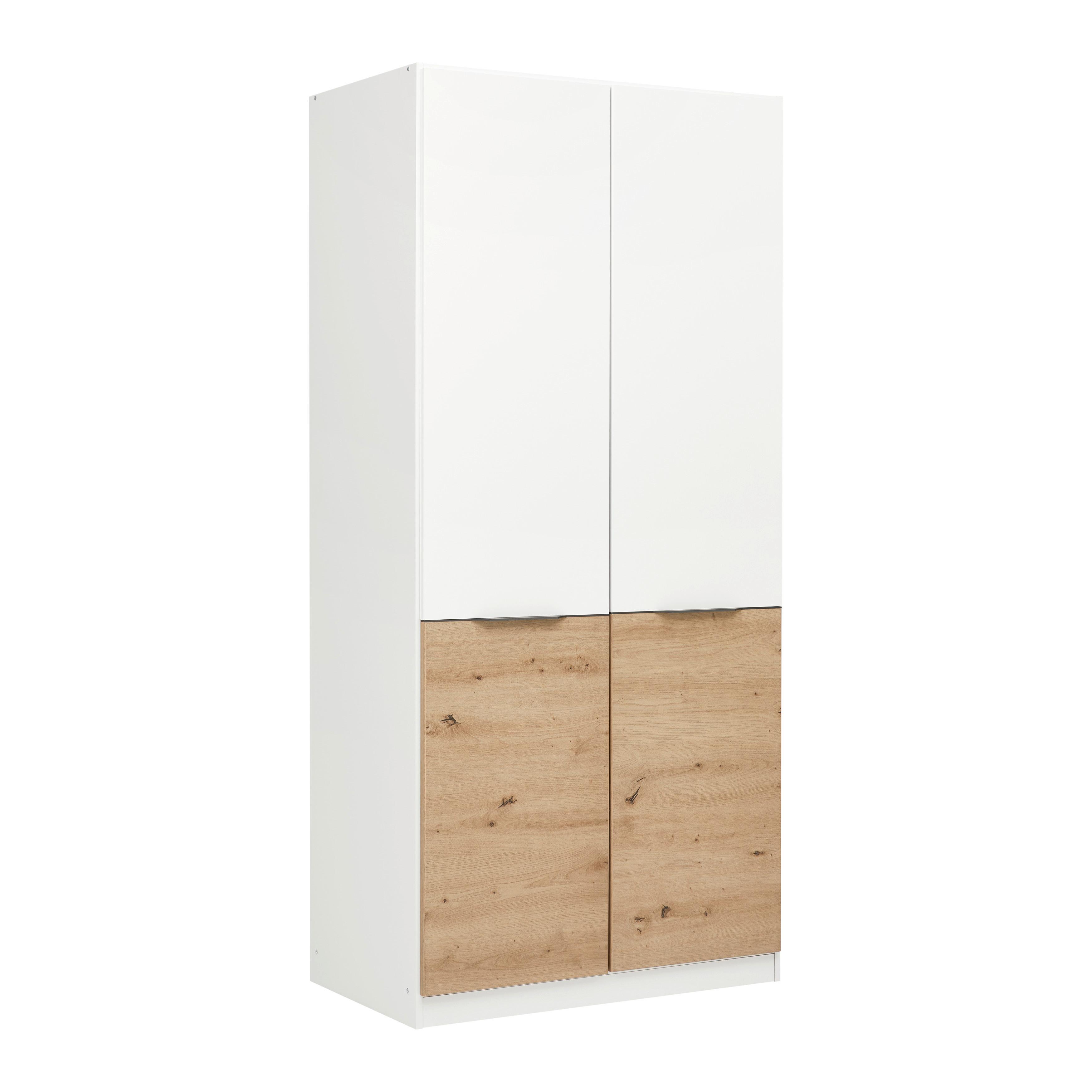 ŠATNÍ SKŘÍŇ S OTOČNÝMI DVEŘMI MAX-EXTRA - bílá/šedá, Konvenční, kompozitní dřevo/plast (91/197/54cm)