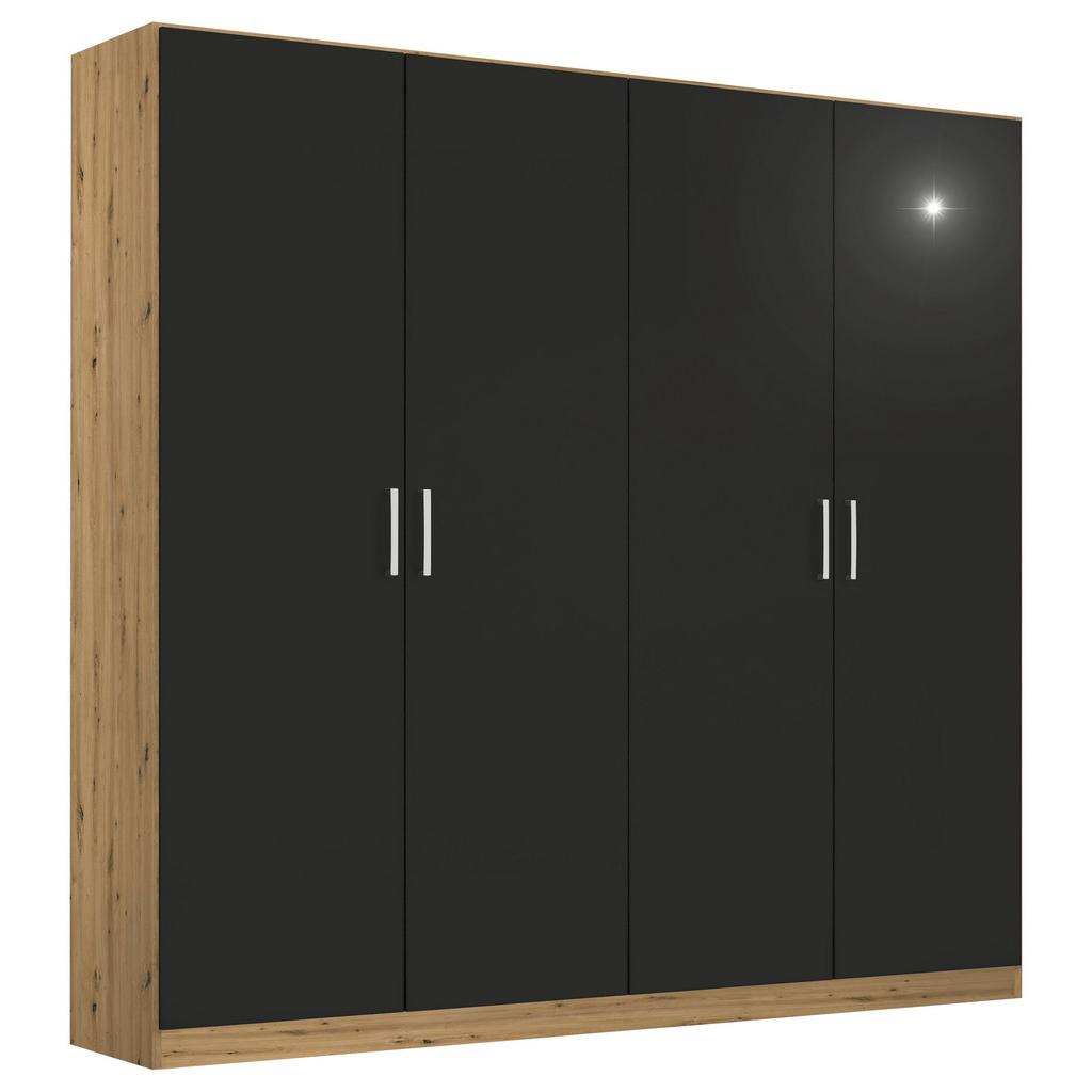 Drehtürenschrank Berlin Eiche Artisan/Grau B: 181 cm