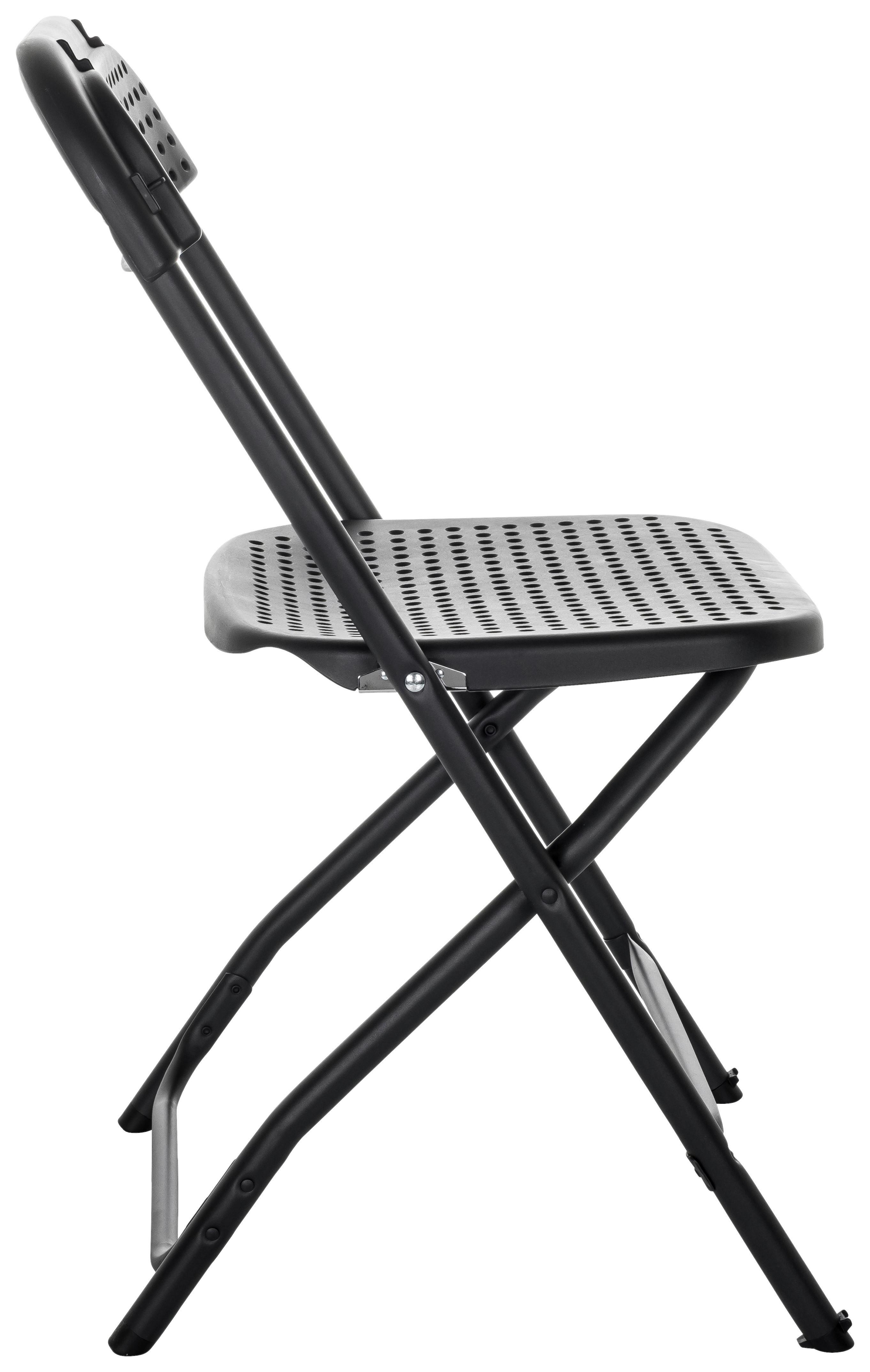 Klappstuhl Tudela XXL Pro - Schwarz, Basics, Kunststoff (51/80/52cm) - MID.YOU