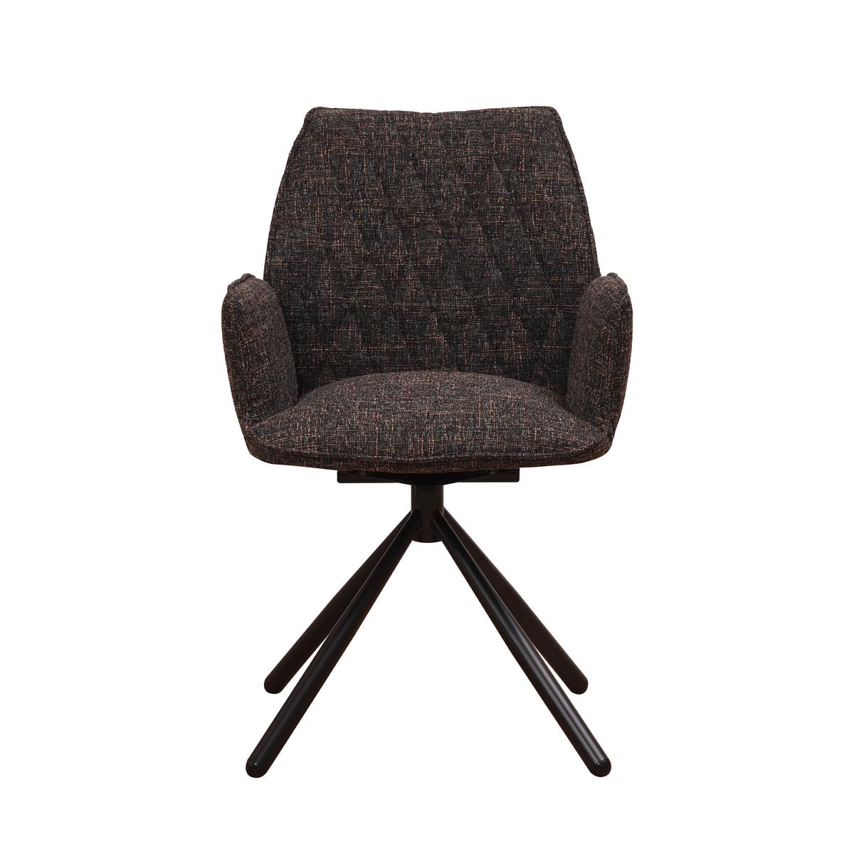 Armlehnstuhl-Set Donny Schwarz B: 57,5 cm - Schwarz, MODERN, Textil/Metall (57,5/92/52cm) - MID.YOU