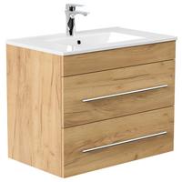 WASCHTISCHKOMBI Artemis,Eichefarben B: 75,5 cm - Eichefarben/Weiß, Basics, Keramik/Holzwerkstoff (75,5cm) - MID.YOU