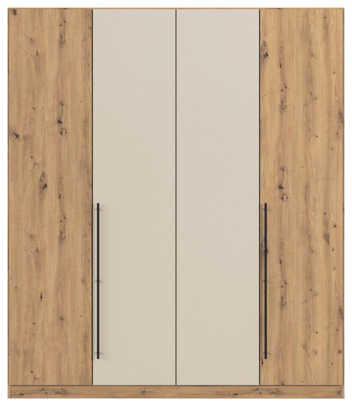 Kleiderschrank Safari B: 181 cm - Champagner/Eiche Artisan, KONVENTIONELL, Holzwerkstoff (181/210/54cm)