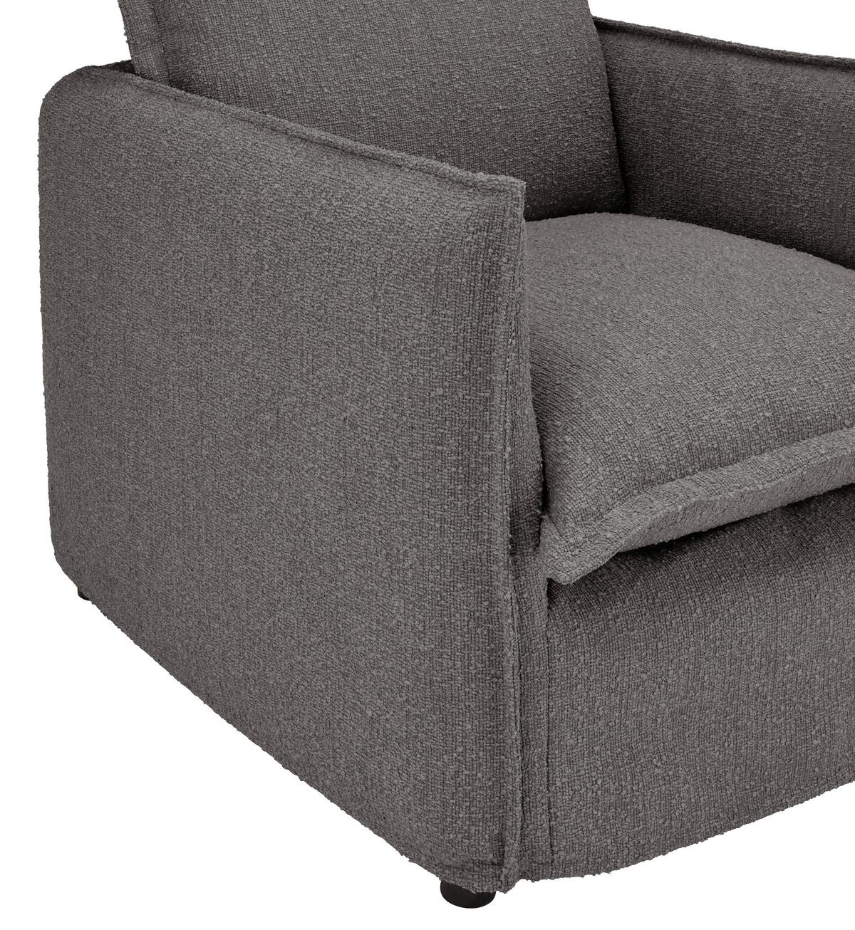 Sessel Toscana - Schwarz/Grau, Trend, Textil (120/82/98cm) - Livetastic